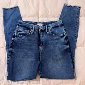Good American High Rise Skinny Jeans Raw Hem Size 8/29